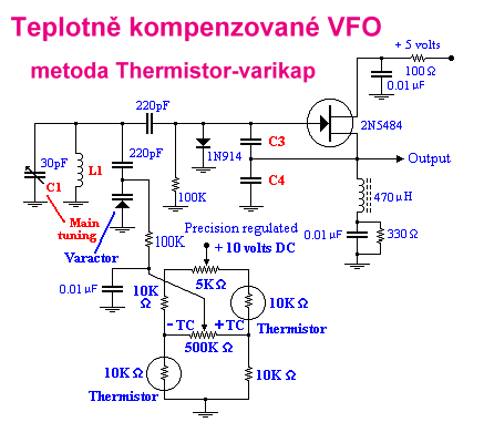 kompenzace termistorem