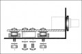 Detail přichycení tranzistorů PA k chladiči (spodnímu krytu)